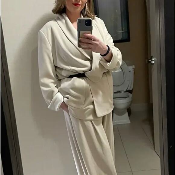 Rodebjer Cream Oversized Blazer SMALL Unstructured 80s Career Suiting Boxy $455 - Picture 6 of 14